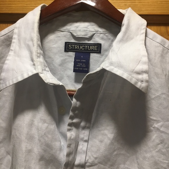 Structure Linen Short Sleeve Button Down Shirt - Picture 1 of 4